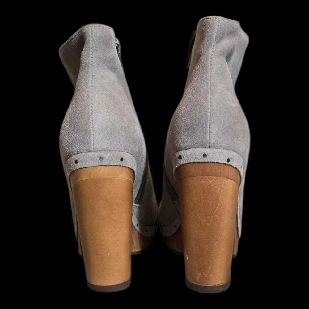 JOIE Women's Retro Platform Suede Clog Ankle Dewitt Bootie sz  37.5 (7.5) NWOT